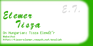 elemer tisza business card